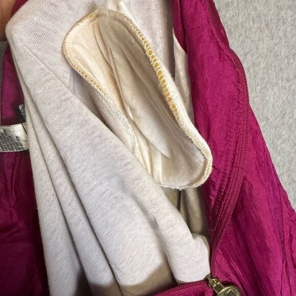 Vintage Mureli Women's Size 1X Plus Pink Textured Jacket Windbreaker Nylon - Picture 7 of 8
